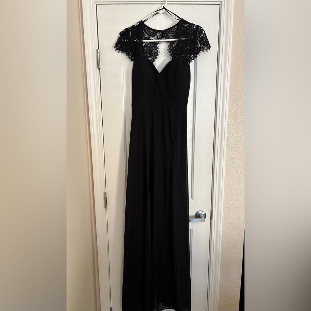 Lulus “Momentous Moments” Black Lace Backless Maxi Dress XS - Picture 6 of 7